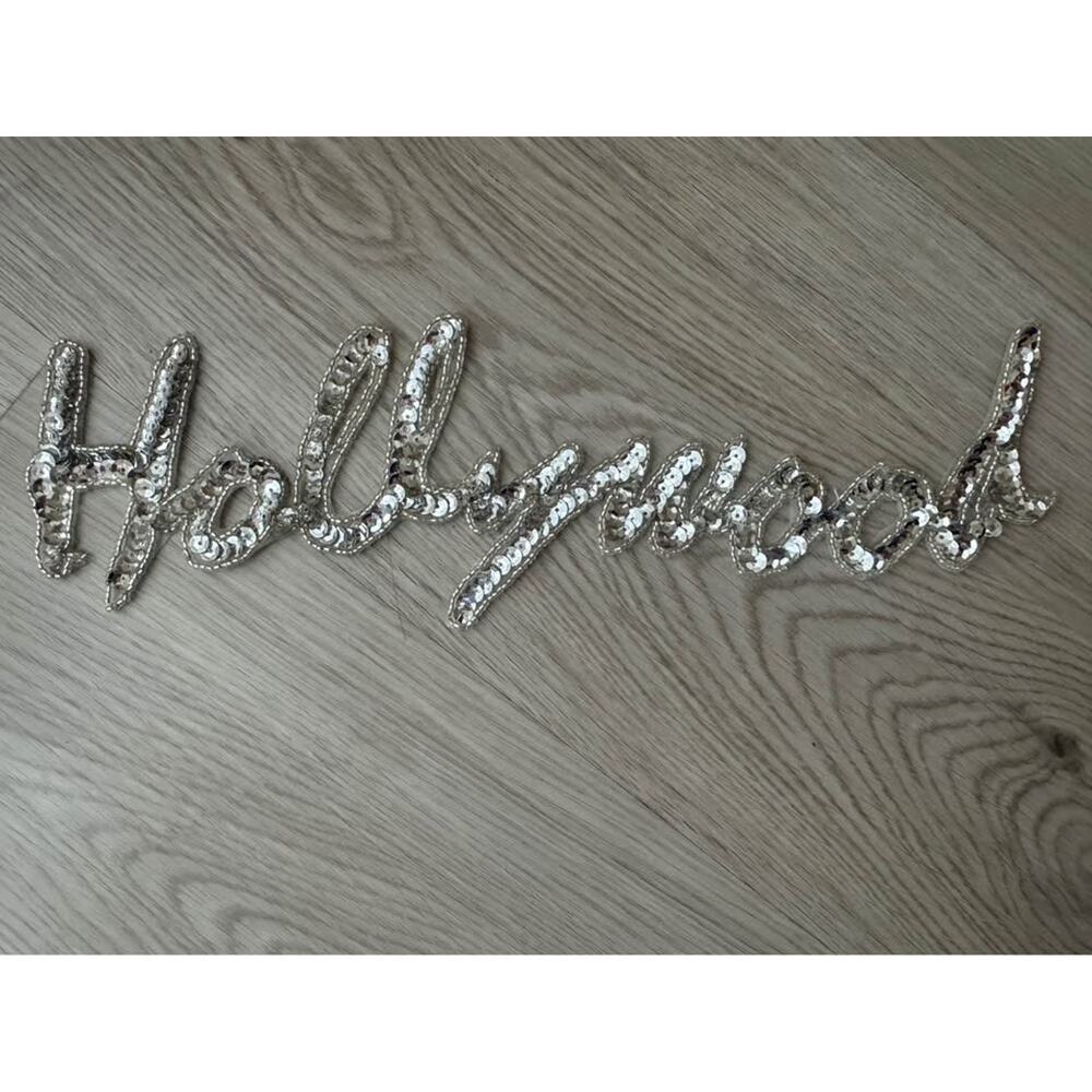 Hollywood Silver Sequin Appliqué Patch